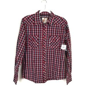 OP Mens Shirt Plaid Button Down Long Sleeve Y2K Streetwear Grunge Retro M - NWT